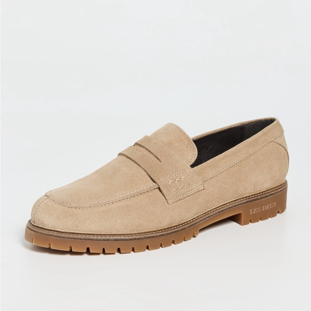 NWT Les Deaux Suede Penny Loafers
